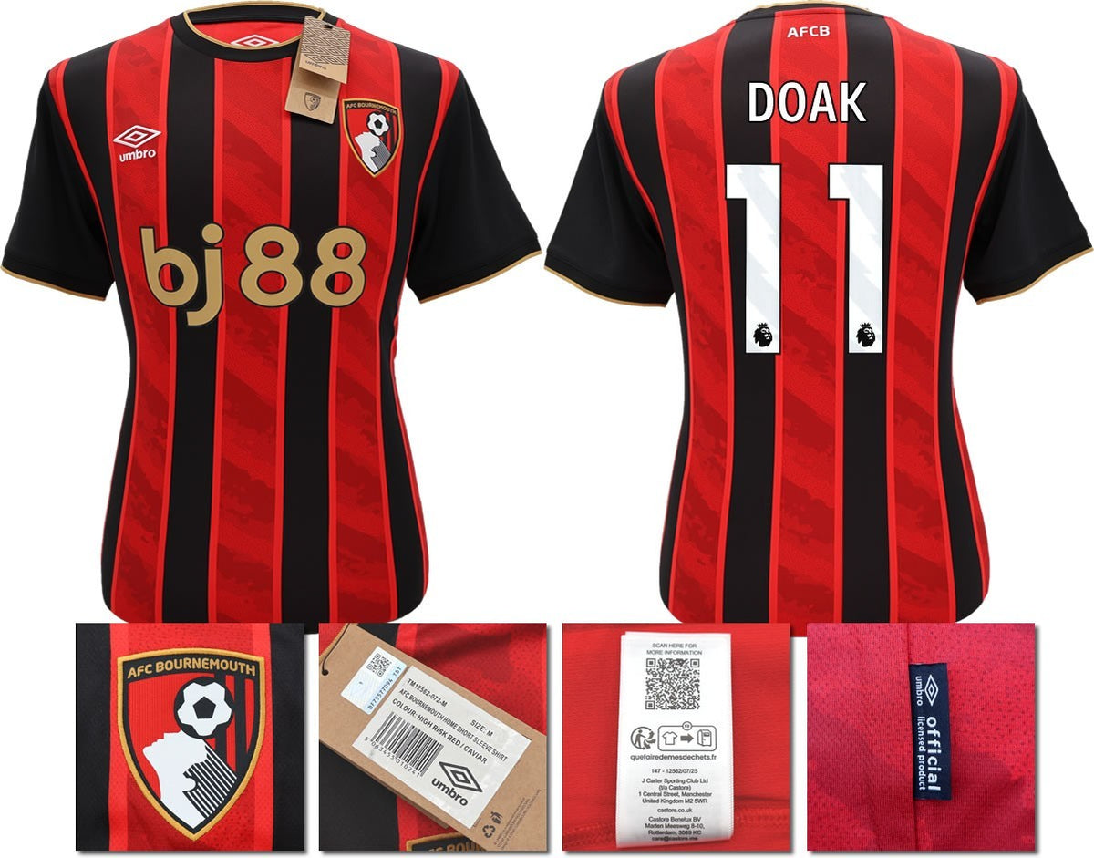 BNWT 2025 2026 UMBRO AFC BOURNEMOUTH HOME SHIRT DOAK 11