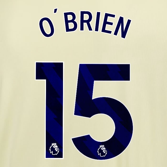 2025 2026 EVERTON O BRIEN 15 OFFICIAL BLUE AWAY PLAYER SIZE NAMESET