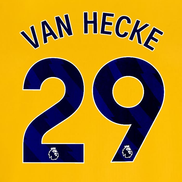 2024 2025 OFFICIAL BRIGHTON VAN HECKE 29 AWAY BLUE PLAYER SIZE NAMESET