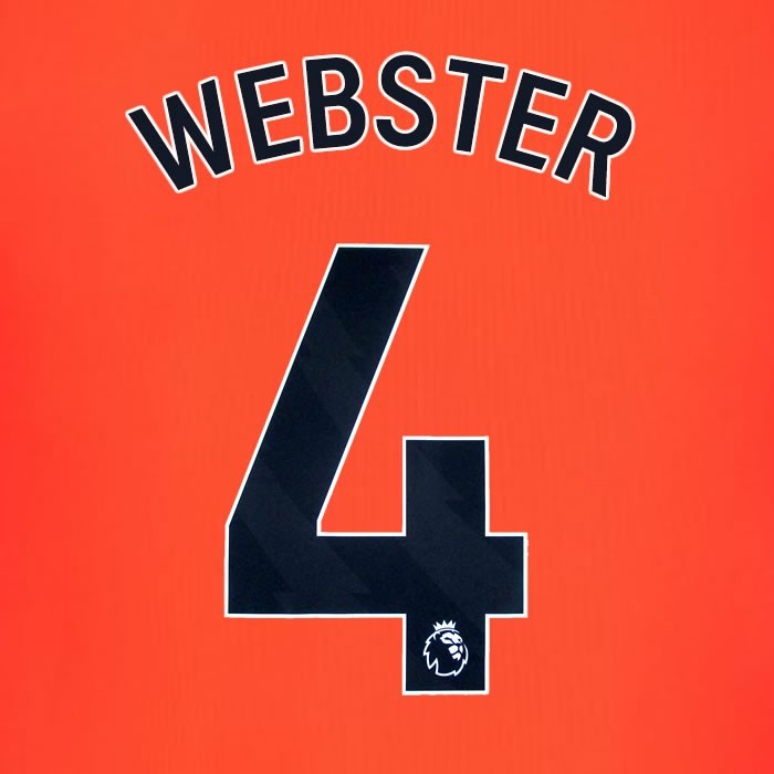 2023 2024 BRIGHTON WEBSTER 4 OFFICIAL BLACK 3RD PLAYER SIZE NAME SET