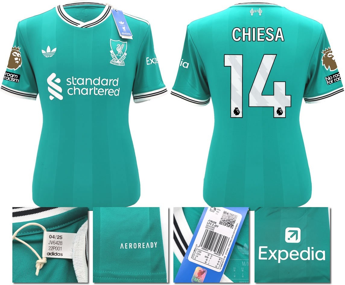 BNWT 2025 2026 LIVERPOOL ADIDAS 3RD SHIRT CHIESA 14 + PATCHES MEN'S
