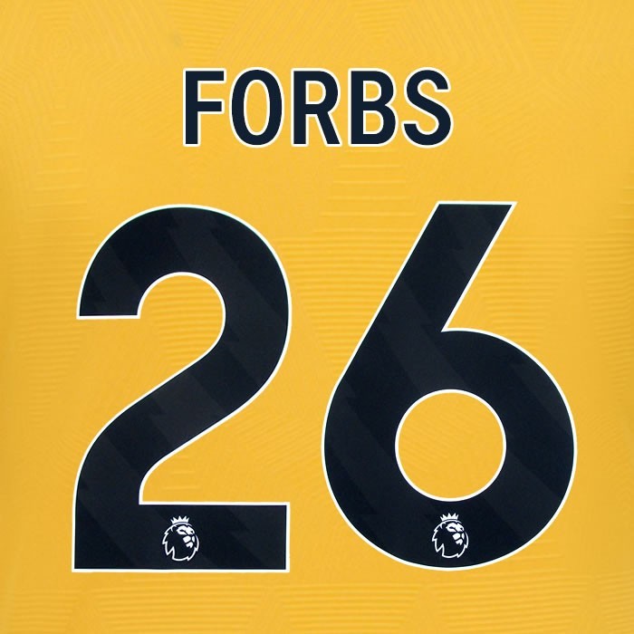 2024 2025 WOLVES HOME BLACK FORBS 26 OFFICIAL PLAYER SIZE NAMESET