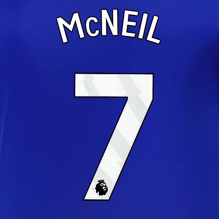 2024 2025 EVERTON McNEIL 7 OFFICIAL WHITE HOME PLAYER SIZE NAMESET