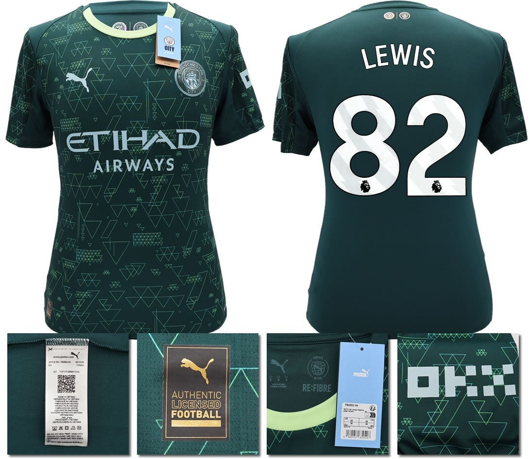 BNWT 2025 2026 MAN CITY PUMA 4TH LEWIS 82 FOOTBALL SHIRT