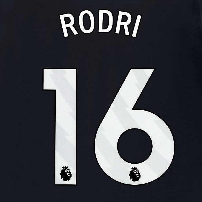 2024 2025 MANCHESTER CITY RODRI 16 WHITE AWAY PLAYER SIZE NAME SET
