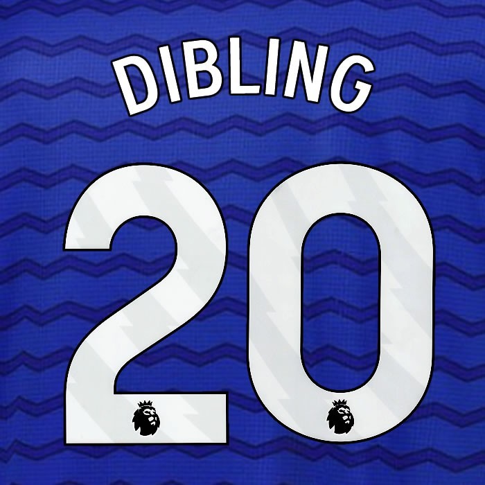 2025 2026 EVERTON DIBLING 20 OFFICIAL WHITE HOME PLAYER SIZE NAMESET