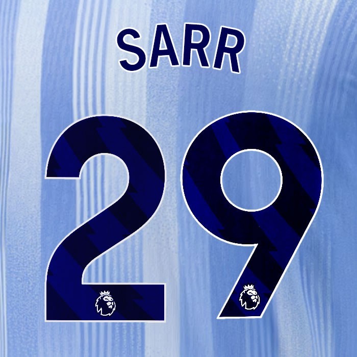 2024 2025 TOTTENHAM SARR 29 BLUE AWAY PLAYER SIZE NAME SET
