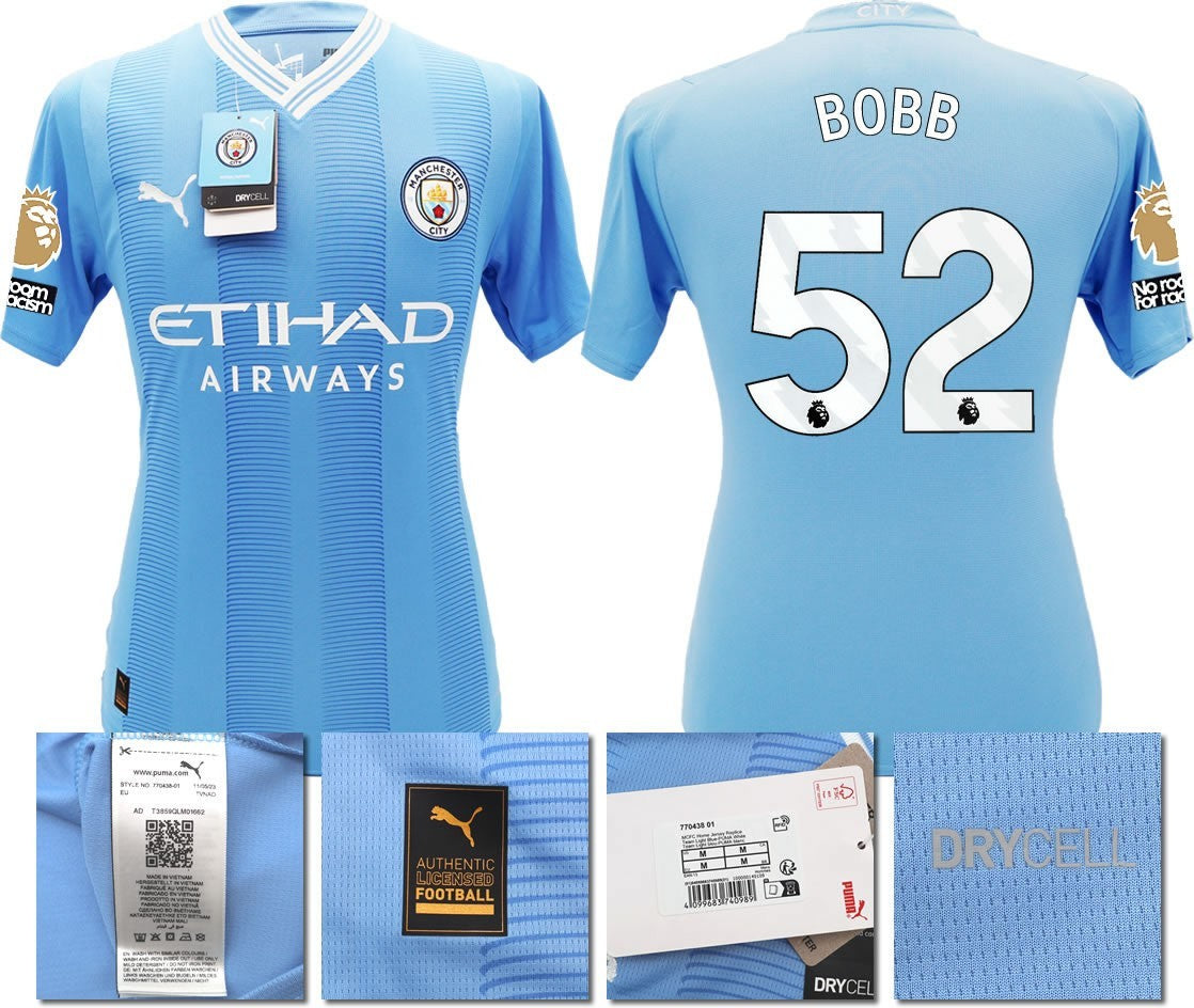 BNWT 2023 2024 MAN CITY PUMA HOME BOBB 52 + PATCHES SHIRT MEN'S SMALL