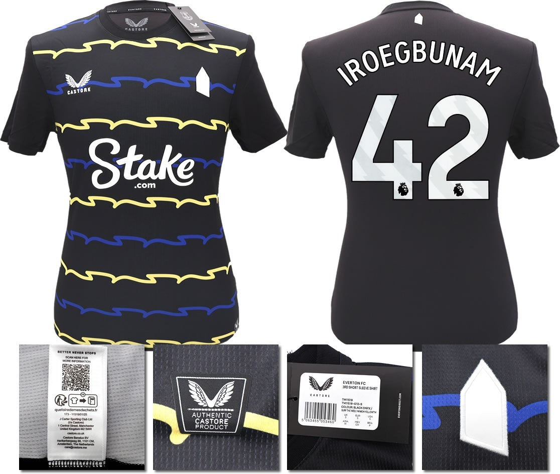 BNWT 2025/2026 EVERTON F.C. CASTORE 3RD SHIRT IROEGBUNAM 42