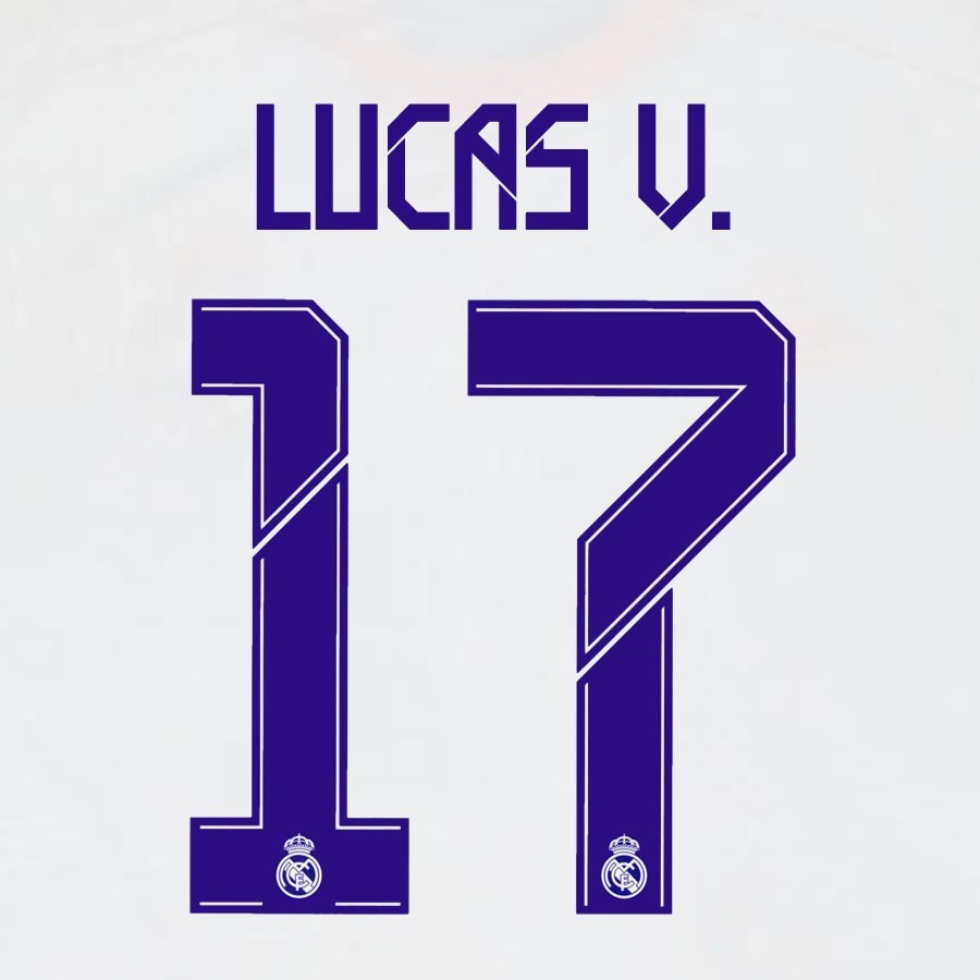 2021 2022 AVERY DENNISON REAL MADRID LUCAS V. 17 HOME PLAYER SIZE NAMESET