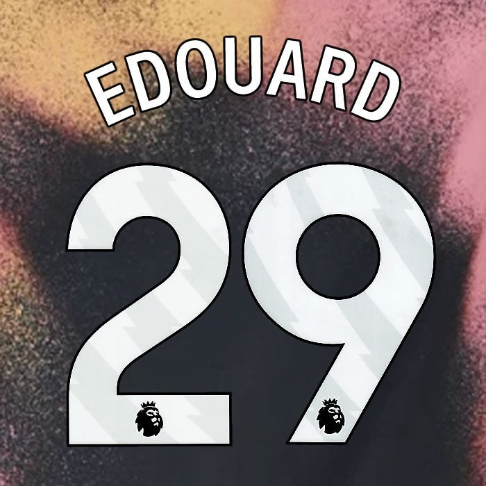 2024 2025 OFFICIAL LEICESTER CITY EDOUARD 29 WHITE AWAY PLAYER SIZE NAME SET