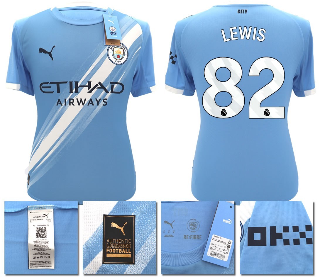 BNWT 2025 2026 MAN CITY PUMA HOME LEWIS 82 FOOTBALL SHIRT