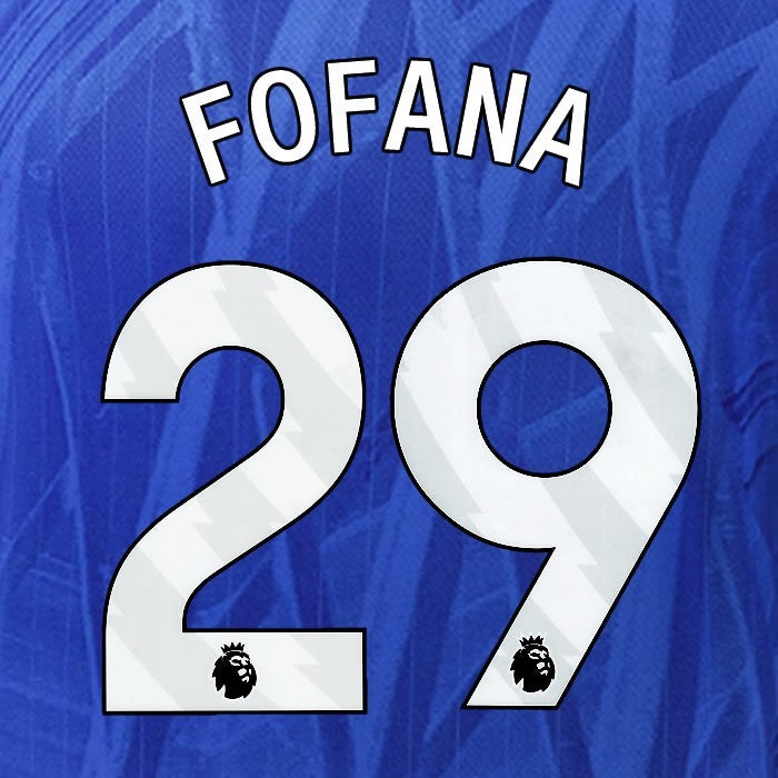 2025 2026 OFFICIAL CHELSEA FOFANA 29 WHITE HOME PLAYER SIZE NAMESET