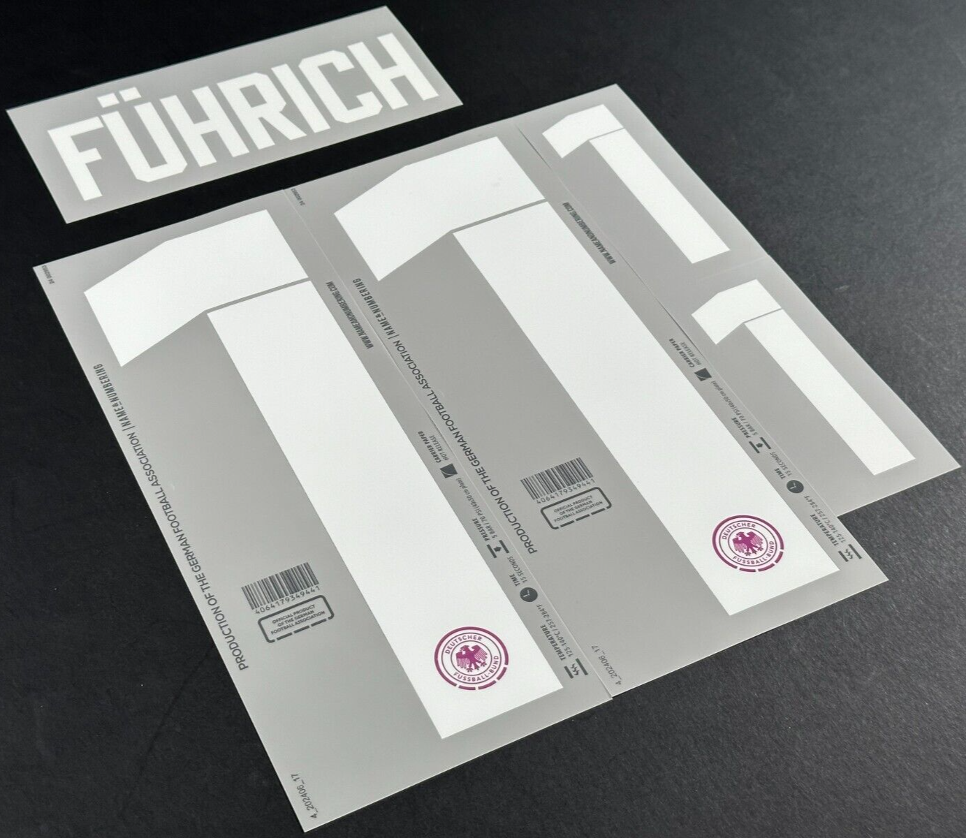 GERMANY 2023 2025 OFFICIAL NAME & NUMBERING FUHRICH 11 AWAY PLAYER SIZE NAMESET