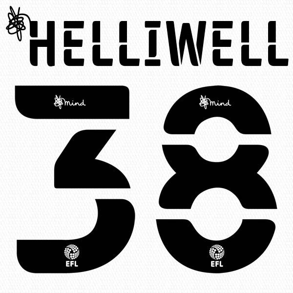 BARNSLEY 2020 2021 OFFICIAL HELLIWELL 38 AWAY PLAYER SIZE NAME SET