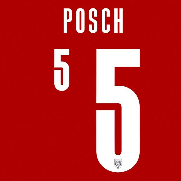 AUSTRIA 2020 2021 OFFICIAL POSCH 5 HOME PLAYER SIZE NAMESET
