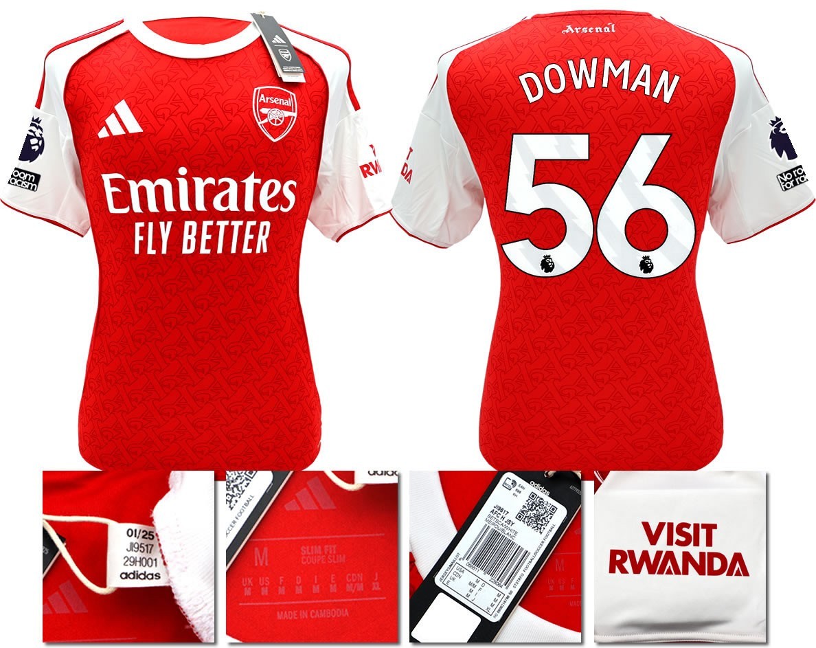 BNWT 2025/2026 ARSENAL F.C. ADIDAS HOME SHIRT DOWMAN 56