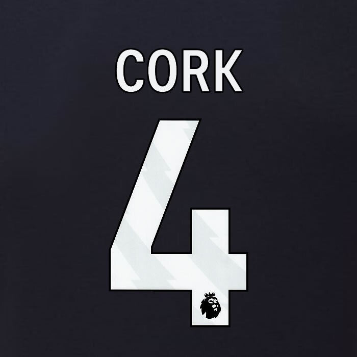 2023 2024 BURNLEY CORK 4 OFFICIAL WHITE 3RD PLAYER SIZE NAMESET