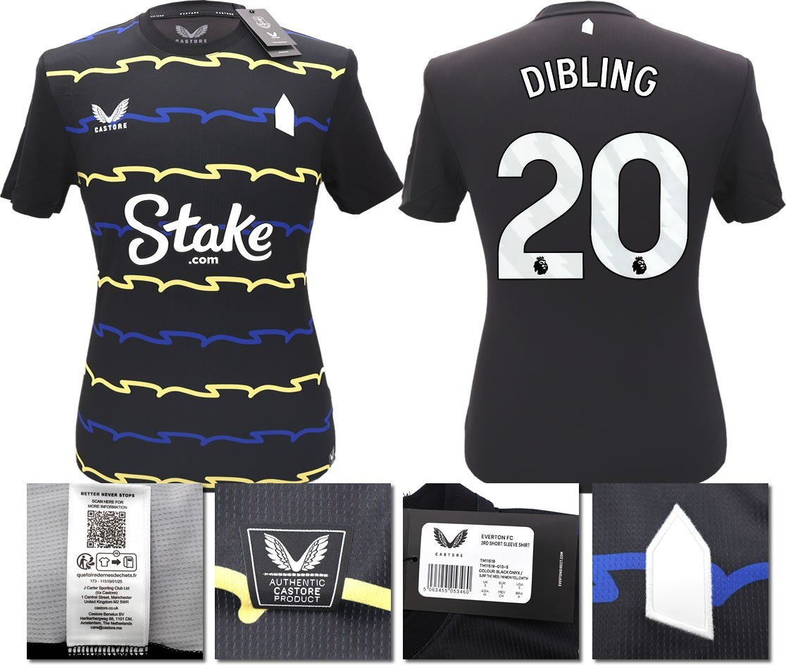 BNWT 2025/2026 EVERTON F.C. CASTORE 3RD SHIRT DIBLING 20