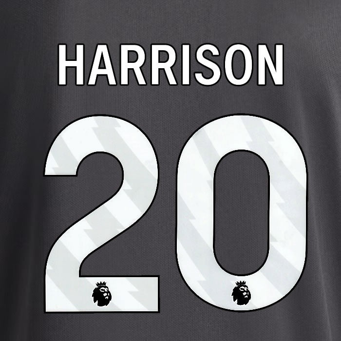 2025 2026 OFFICIAL LEEDS UNITED HARRISON 20 WHITE 3RD PLAYER SIZE NAMESET