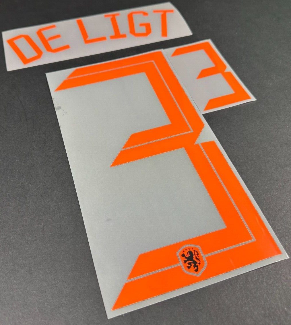 HOLLAND 2020 2021 OFFICIAL SPORTING ID DE LIGT 3 AWAY PLAYER SIZE NAMESET