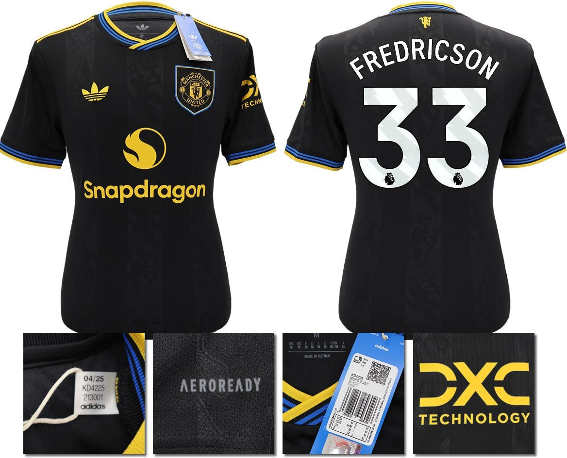 BNWT 2025 2026 MANCHESTER UNITED ADIDAS 3RD SHIRT FREDRICSON 33