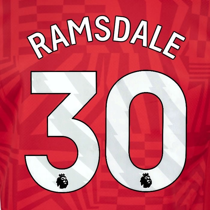 2024 2025 OFFICIAL SOUTHAMPTON RAMSDALE 30 WHITE HOME PLAYER SIZE NAME SET