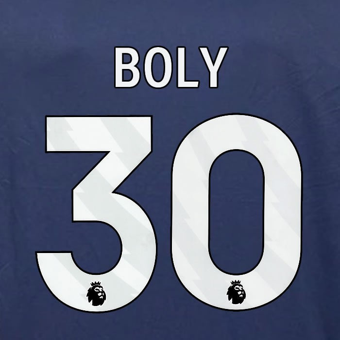 2023 2024 OFFICIAL NOTTINGHAM BOLY 30 WHITE 3RD PLAYER SIZE NAMESET