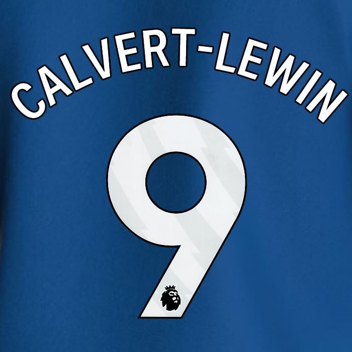 2023 2024 EVERTON CALVERT - LEWIN 9 OFFICIAL WHITE HOME PLAYER SIZE NAMESET