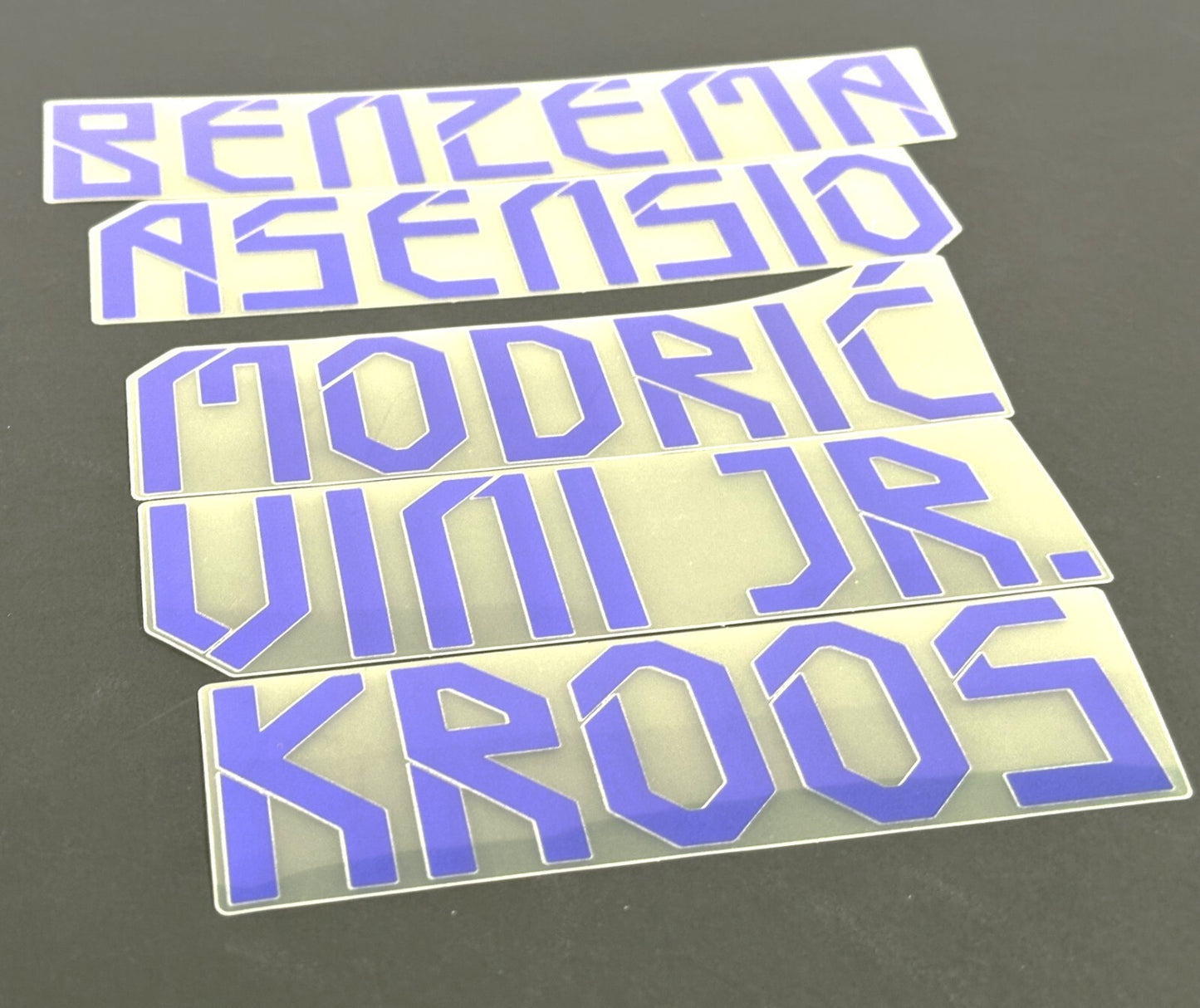 2021 2022 OFFICIAL AVERY DENNISON REAL MADRID HOME PLAYER SIZE NAME BLOCKS