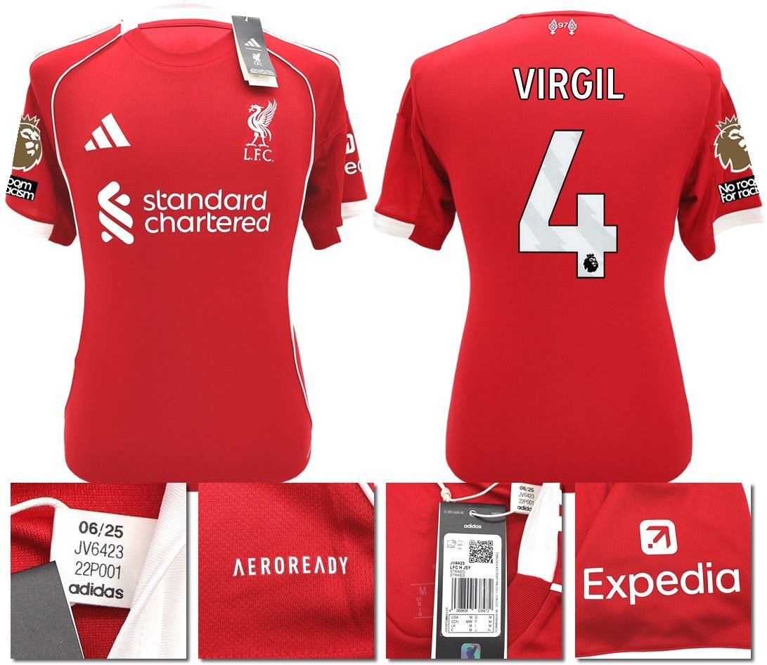 BNWT 2025 2026 LIVERPOOL ADIDAS HOME SHIRT VIRGIL 4 MEN'S