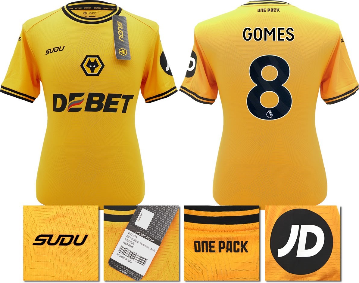 BNWT 2024 2025 WOLVES SUDU HOME SHIRT GOMES 8