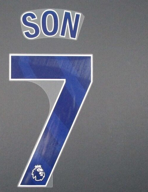 TOTTENHAM 2024/25 SON 7 OFFICIAL AVERY DENNISON BLUE PLAYER SIZE NAME SET 250MM