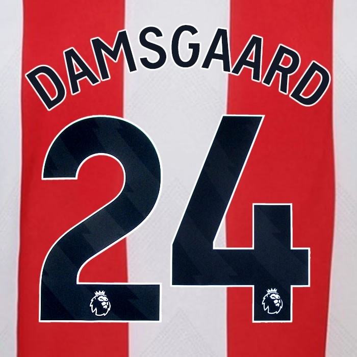 2024 2025 BRENTFORD DAMSGAARD 24 OFFICIAL BLACK HOME PLAYER SIZE NAMESET