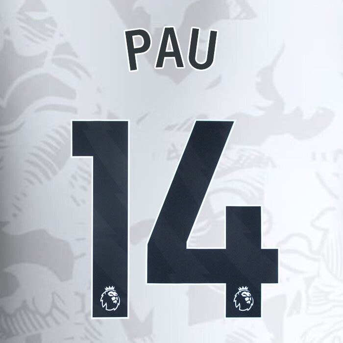 2023 2024 ASTON VILLA PAU 14 OFFICIAL BLACK AWAY PLAYER SIZE NAMESET