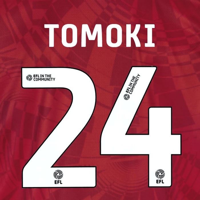 25 26 BIRMINGHAM CITY TOMOKI 24 OFFICIAL WHITE 3RD NAME SET 230MM