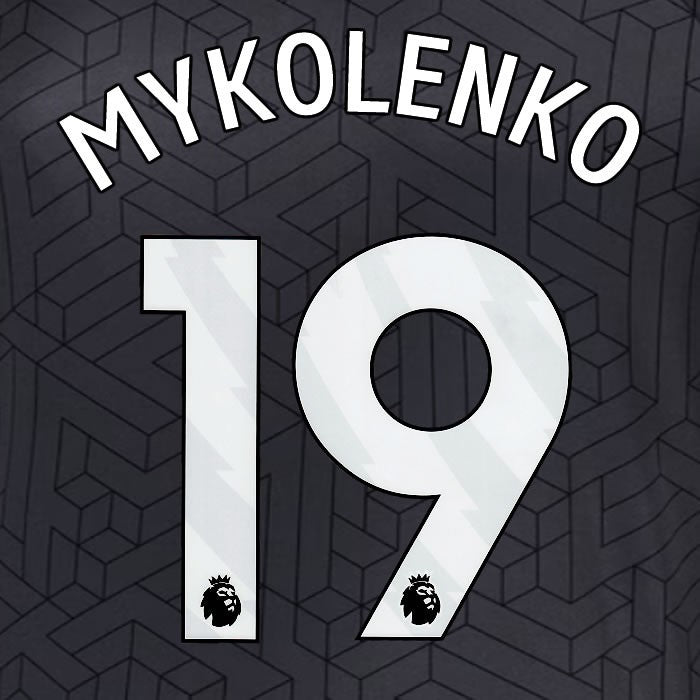 2024 2025 EVERTON MYKOLENKO 16 OFFICIAL WHITE AWAY PLAYER SIZE NAMESET