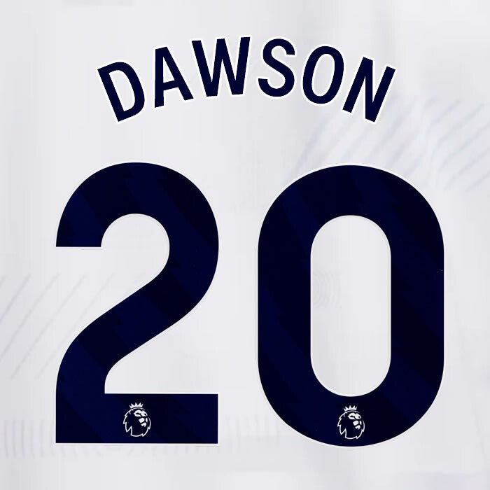 TOTTENHAM 2023/2024 DAWSON 20 AVERY DENNISON BLUE PLAYER SIZE NAME SET