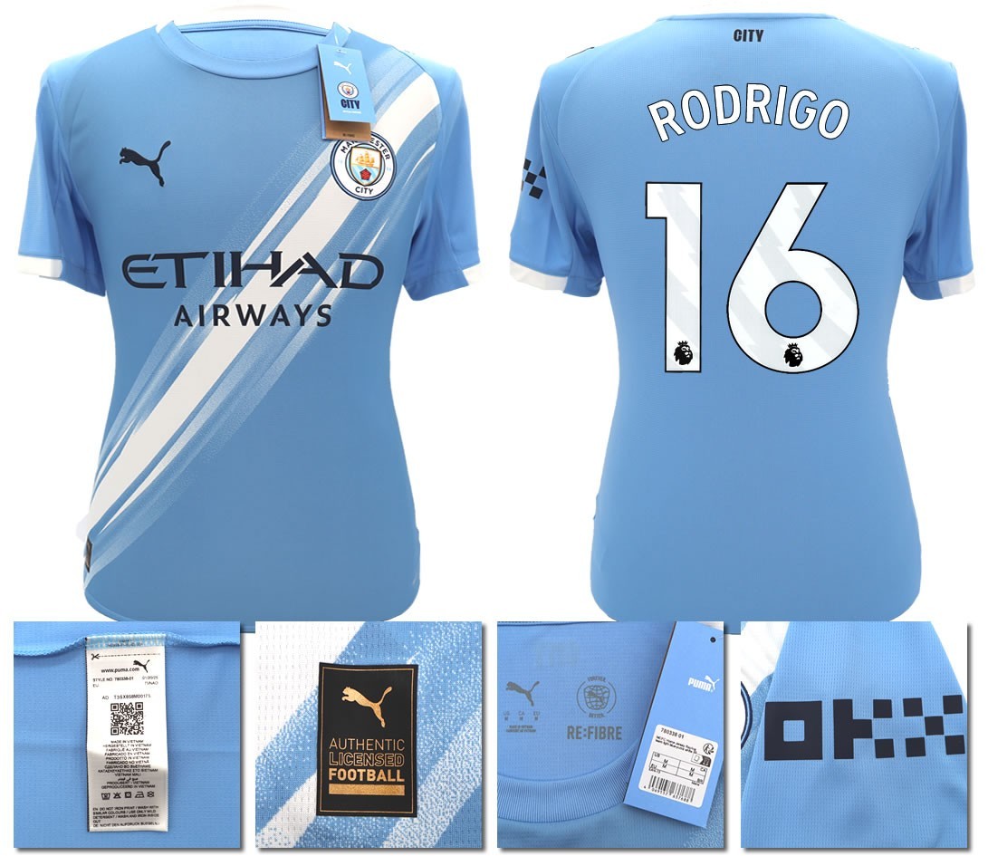 BNWT 2025 2026 MAN CITY PUMA HOME RODRIGO 16 FOOTBALL SHIRT