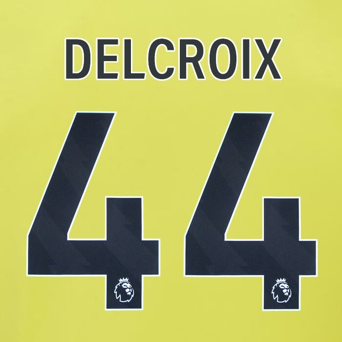 2023 2024 BURNLEY DELCROIX 44 OFFICIAL BLACK AWAY PLAYER SIZE NAMESET