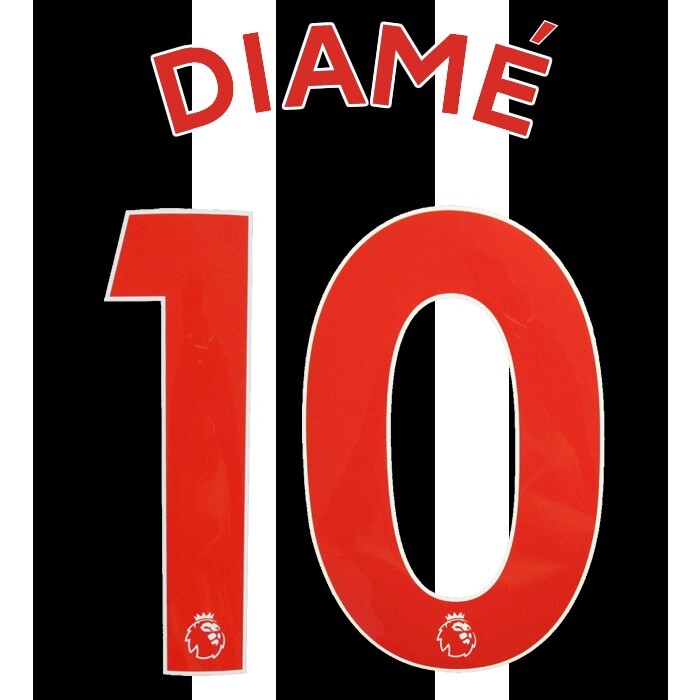 NEWCASTLE UNITED 19-23 DIAME' 10 OFFICIAL AVERY DENNISON RED PLAYER SIZE SET