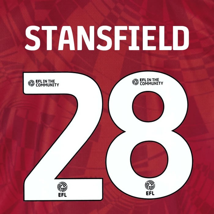 25 26 BIRMINGHAM CITY STANSFIELD 28 OFFICIAL WHITE 3RD NAME SET 230MM