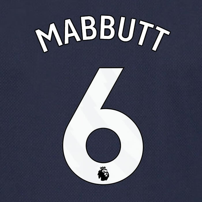 SPURS 2023 2024 MABBUTT 6 AVERY DENNISON WHITE AWAY PLAYER SIZE NAME SET