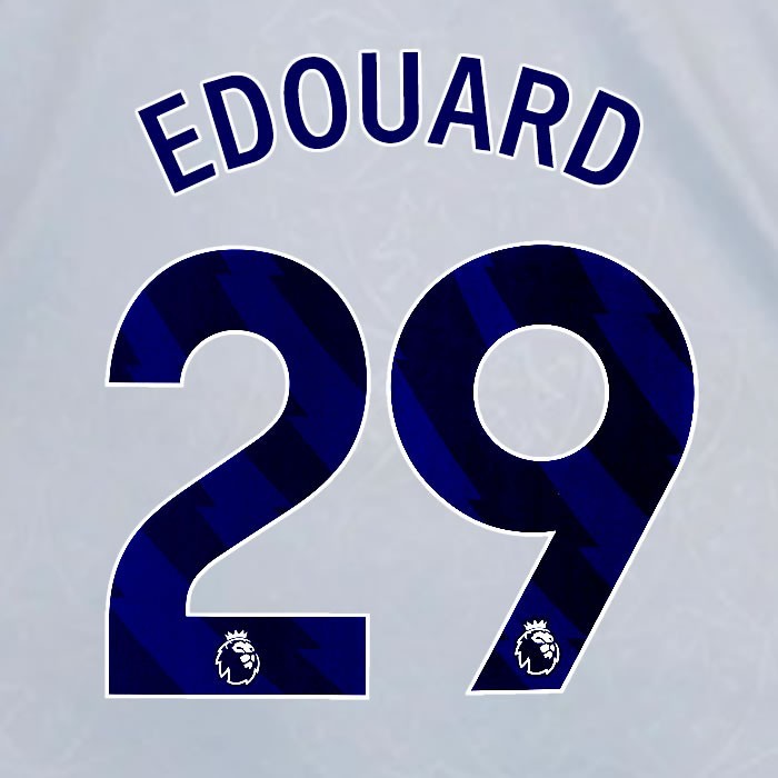 2024 2025 OFFICIAL LEICESTER CITY EDOUARD 29 BLUE 3RD PLAYER SIZE NAME SET