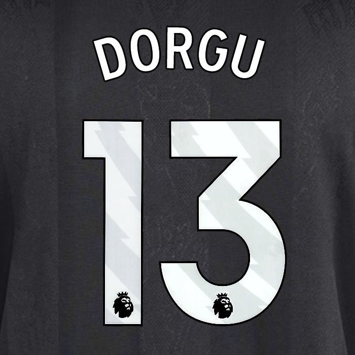 2025 2026 MANCHESTER UNITED DORGU 13 3RD WHITE PLAYER SIZE NAMESET