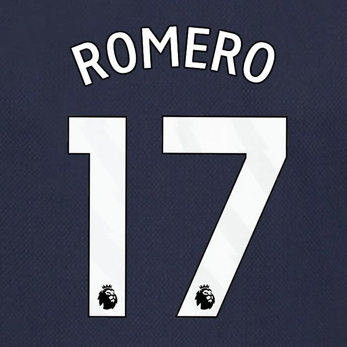 SPURS 2024 2025 ROMERO 17 AVERY DENNISON WHITE AWAY PLAYER SIZE NAME SET