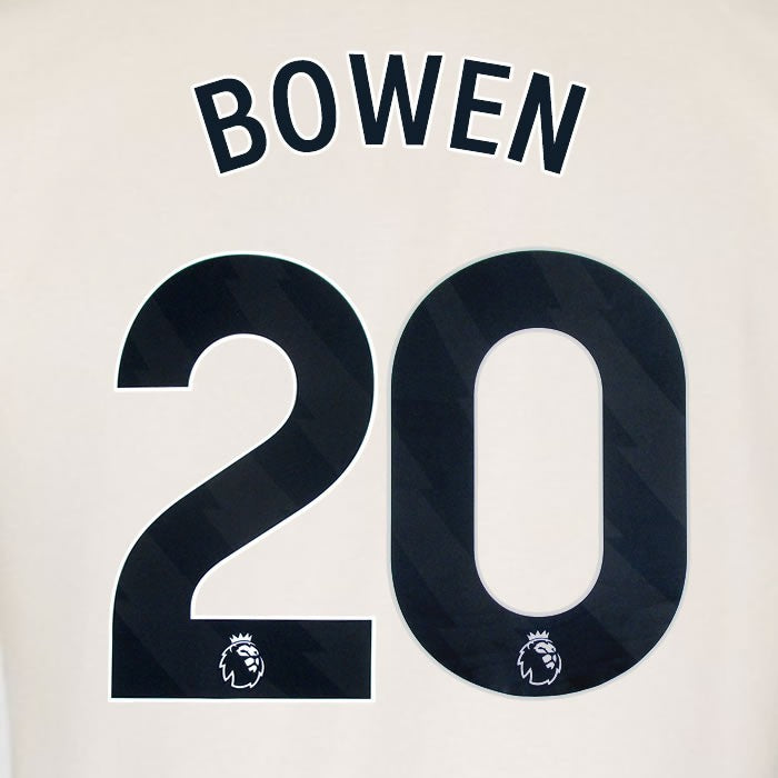 2025 2026 WEST HAM BOWEN 20 OFFICIAL BLACK AWAY PLAYER SIZE NAMESET