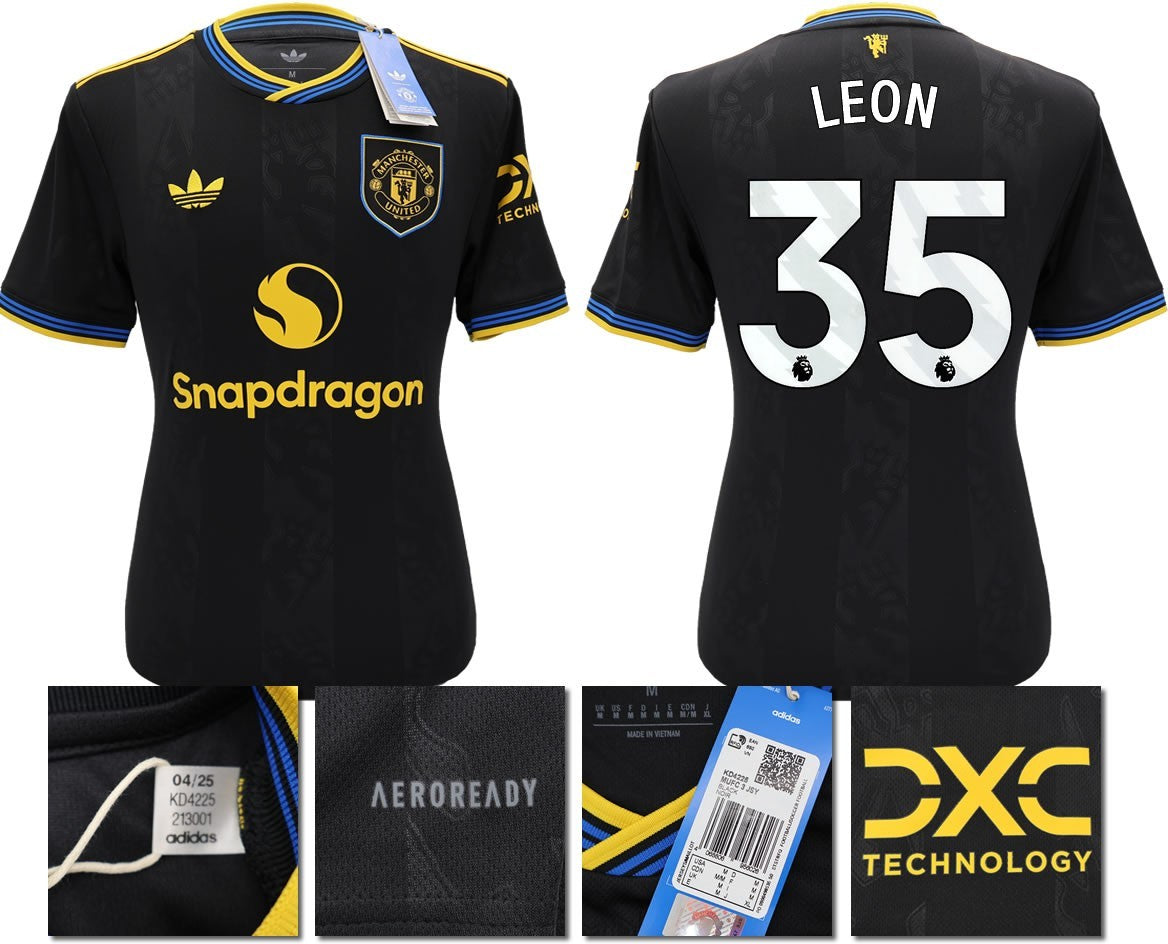 BNWT 2025 2026 MANCHESTER UNITED ADIDAS 3RD SHIRT LEON 35
