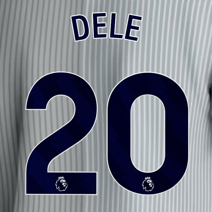 2023 2024 EVERTON DELE 20 OFFICIAL BLUE 3RD PLAYER SIZE NAMESET
