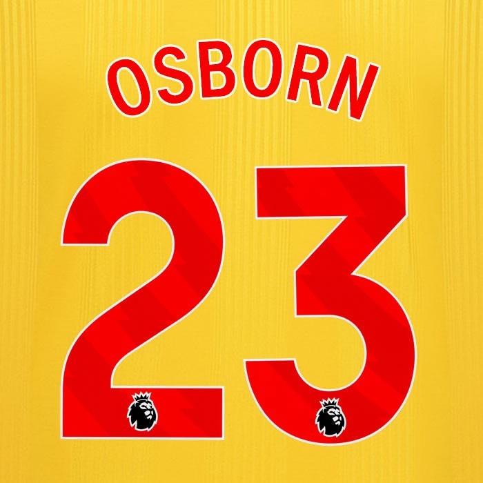 2023 2024 SHEFFIELD UNITED OFFICIAL OSBORN 23 RED AWAY PLAYER SIZE NAMESET